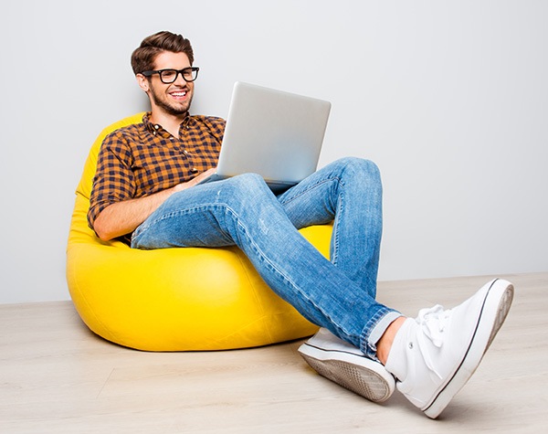 Young man on laptop